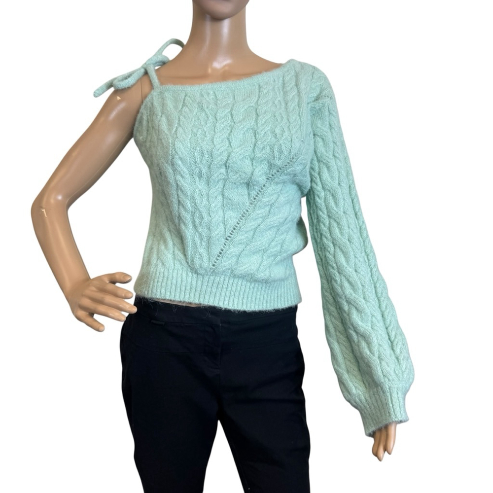 Women's Wild Fable Sweater Size L Green One-Shoulder
